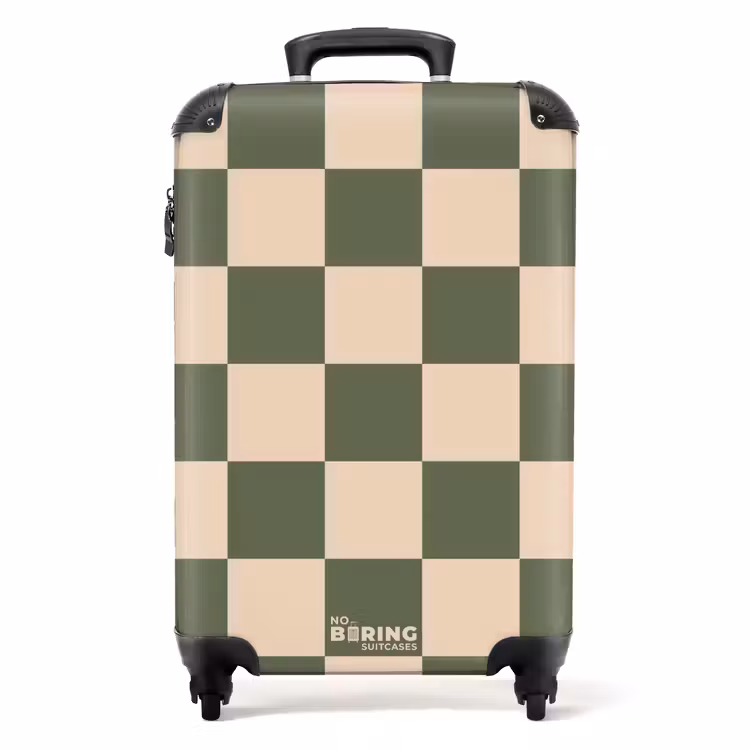 Koffer - Squares - Groen/Beige — 1
