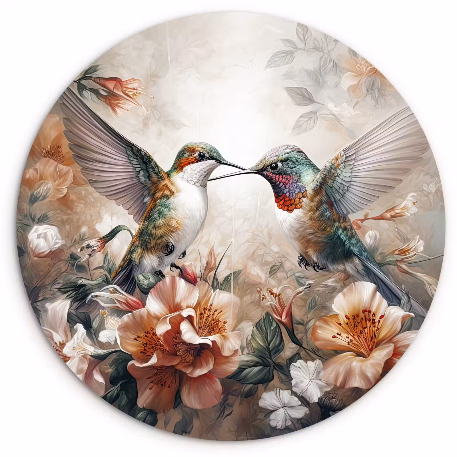Muurcirkel - Kolibrie - Vogels - Bloemen - Natuur — 1