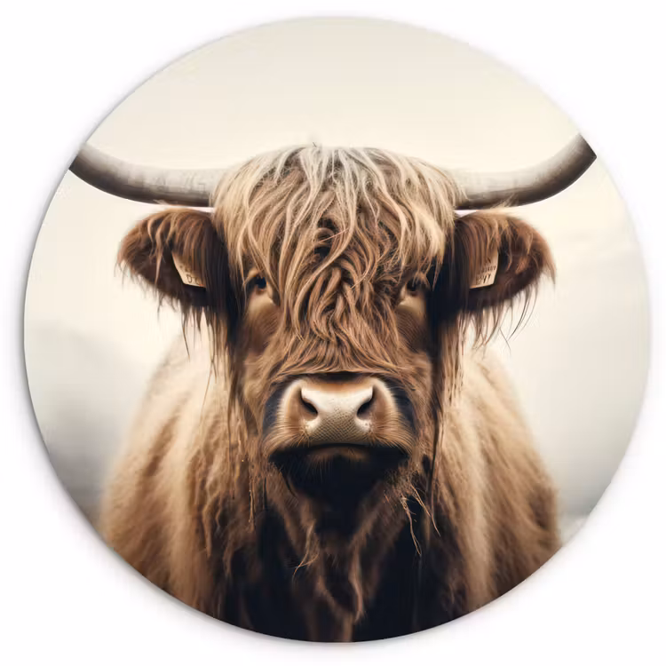 Muurcirkel - Schotse hooglander - Hoorns - Landschap — 1