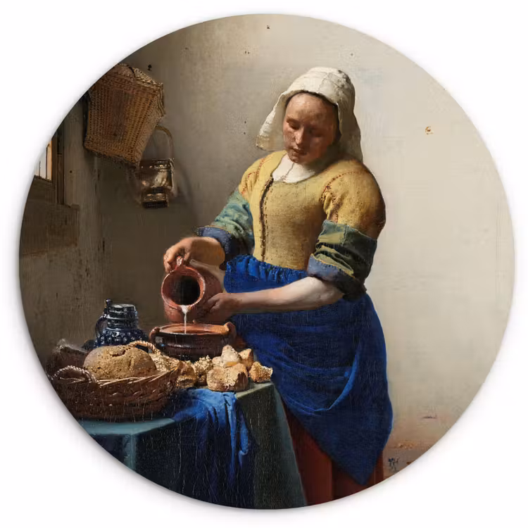 Muurcirkel - Het melkmeisje - Schilderij van Johannes Vermeer — 1