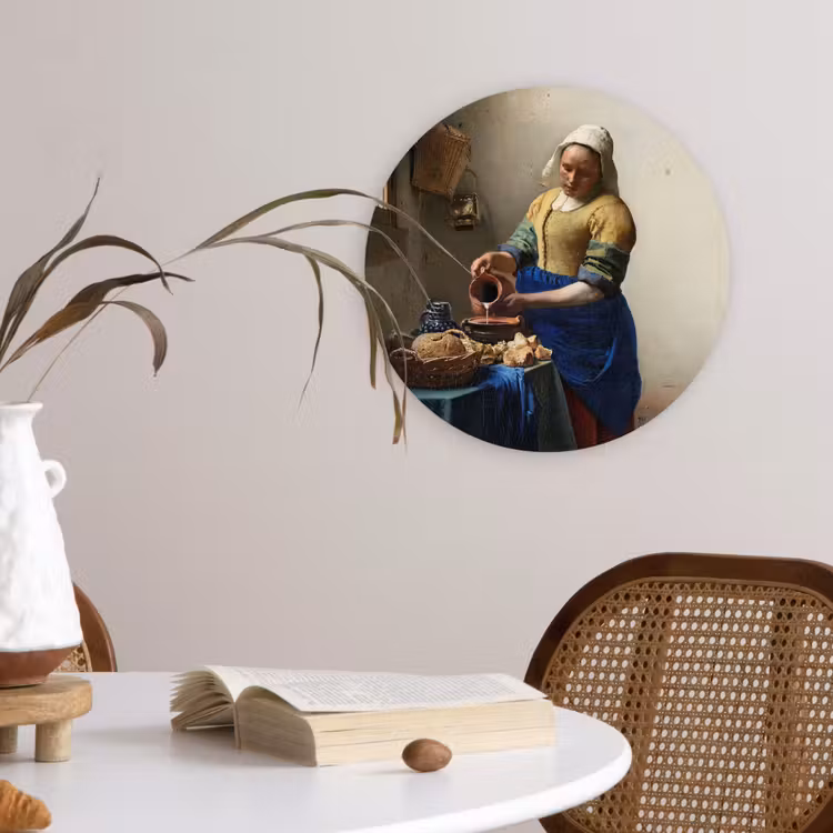Muurcirkel - Het melkmeisje - Schilderij van Johannes Vermeer — 4