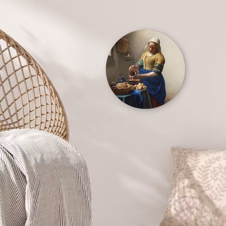 Muurcirkel - Het melkmeisje - Schilderij van Johannes Vermeer — 5