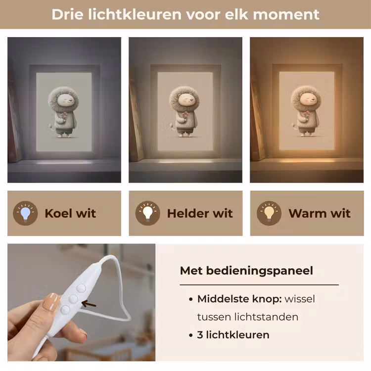 Nachtlampje - Leeuw - Oranje bloemen - Vriendelijk — 5
