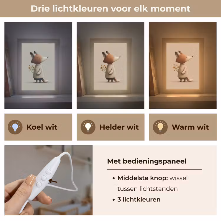 Nachtlampje - Vos - Gele bloemen - Minimalistisch — 5