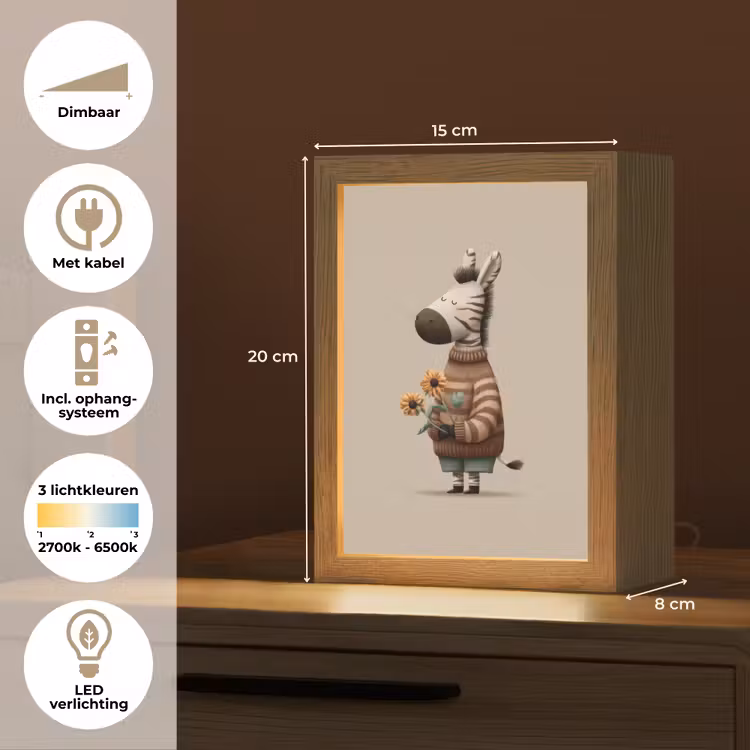 Nachtlampje - Zebra - Zonnebloemen - Warm — 2