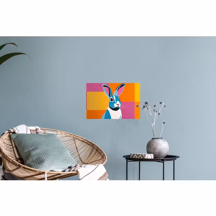 Muursticker - Haas - Kleurvakken - Oren - Roze — 4