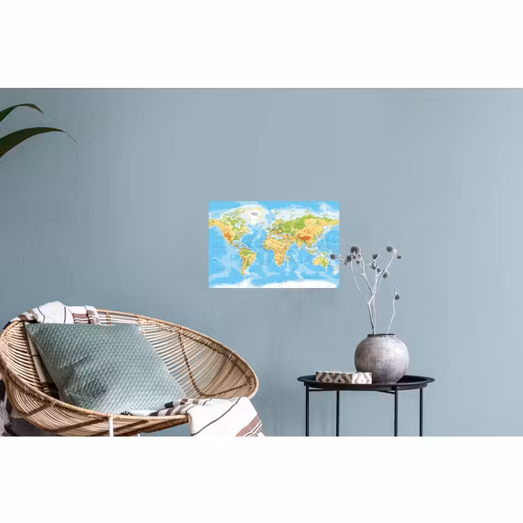 Muursticker - Wereldkaart - Staatkundig - Blauw - Aarde - Educatief — 4
