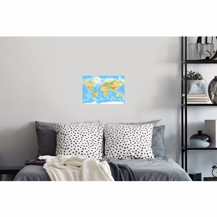 Muursticker - Wereldkaart - Staatkundig - Blauw - Aarde - Educatief — 5