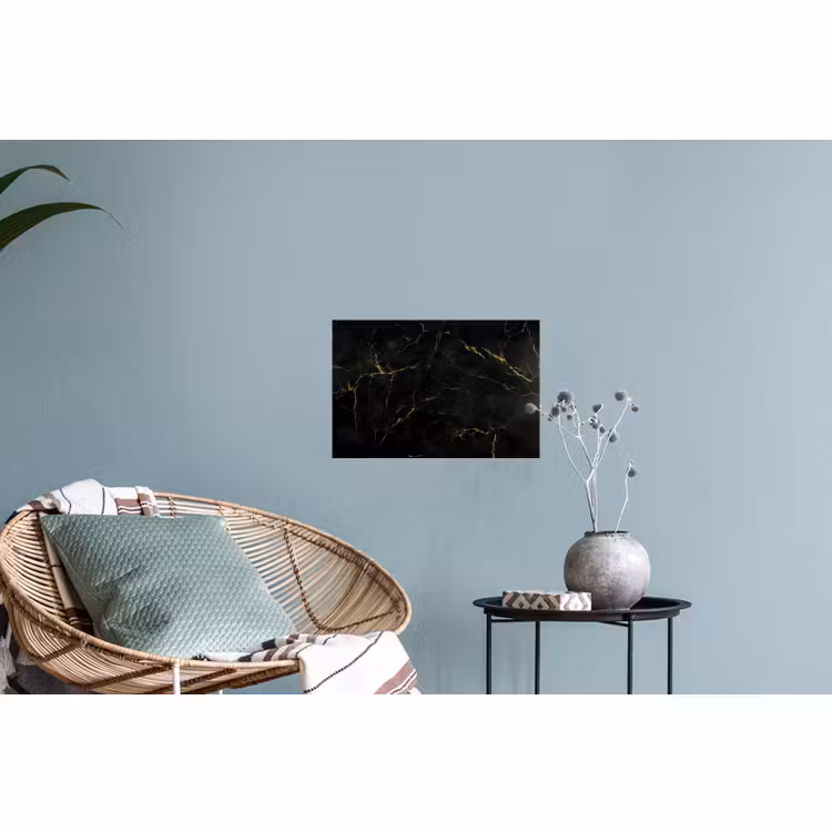 Muursticker - Zwart marmer - Gouden aders - Klassiek — 4