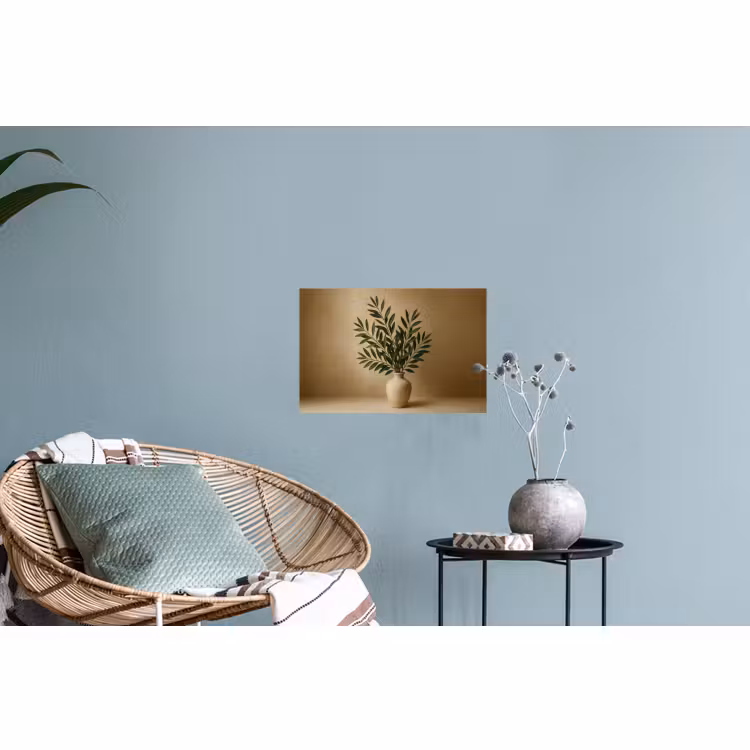 Muursticker - Vaas - Olijftakken - Bladeren - Beige — 4