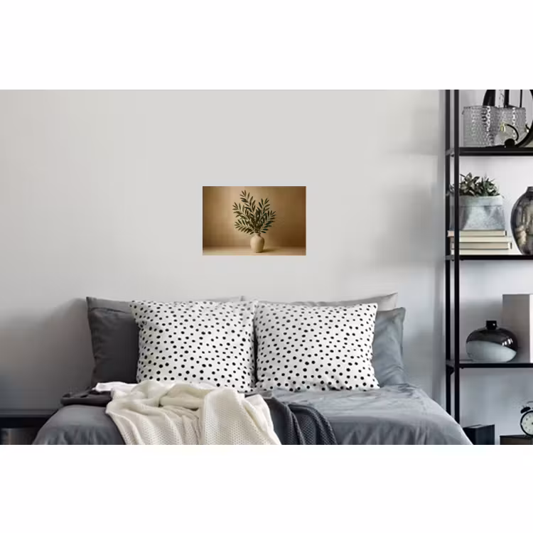 Muursticker - Vaas - Olijftakken - Bladeren - Beige — 5