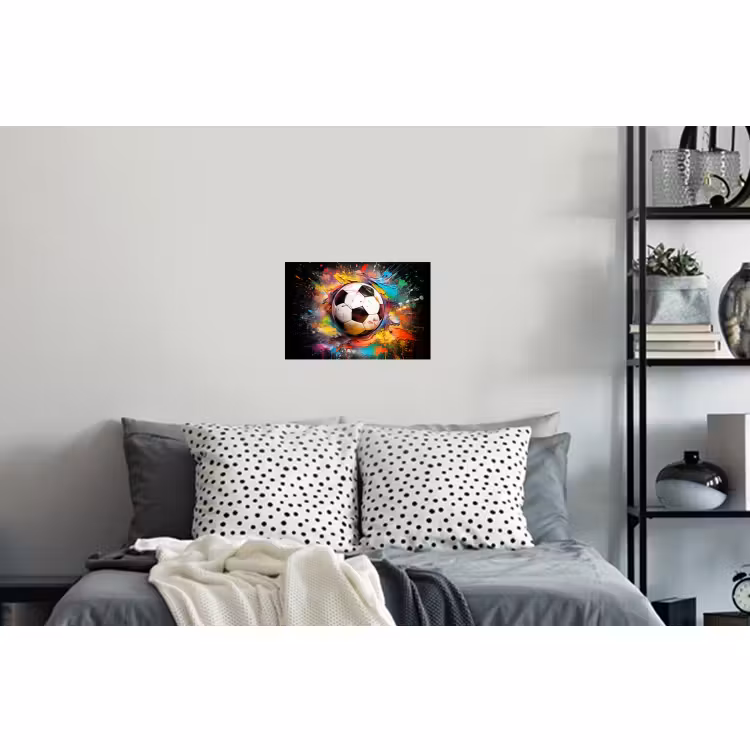 Muursticker - Voetbal - Verf - Kleuren - Zwart - Wit — 5