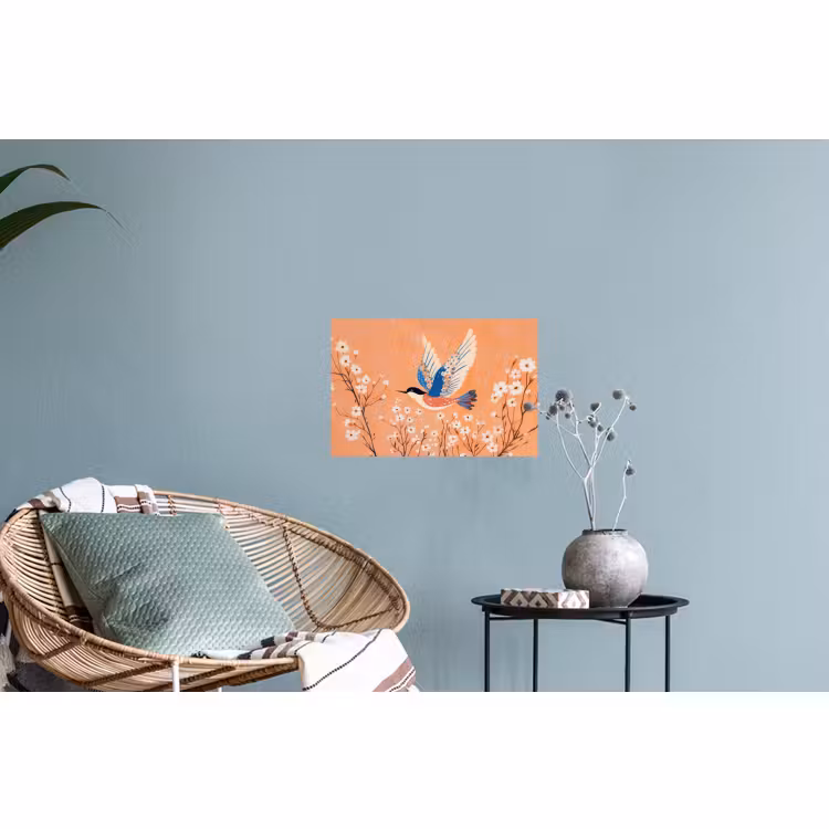 Muursticker - Vogel - Bloesemtakken - Warm - Kleurrijk — 4