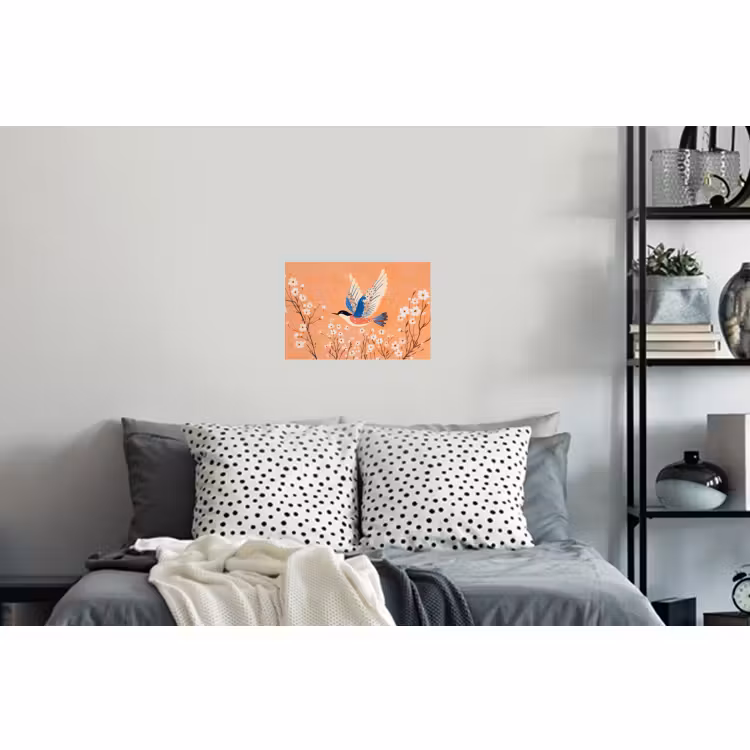 Muursticker - Vogel - Bloesemtakken - Warm - Kleurrijk — 5