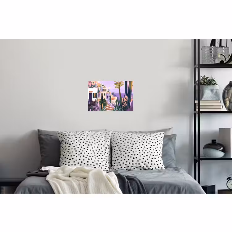 Muursticker - Huizen - Minimalistisch - Palmbomen - Kust — 5
