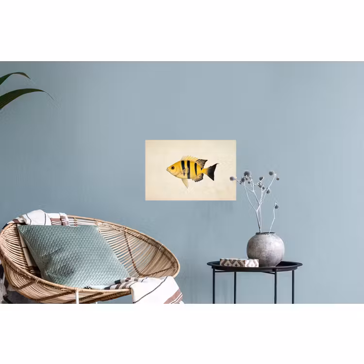 Muursticker - Geel - Vis - Strepen - Tropisch — 4