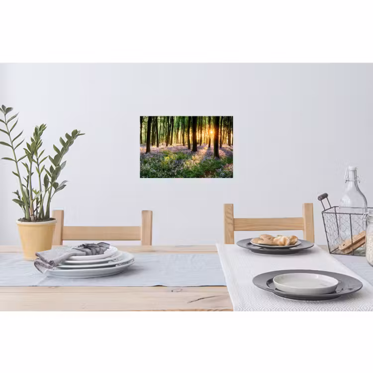 Muursticker - Bos - Bloemen - Lavendel - Zon - Paars - Natuur — 3