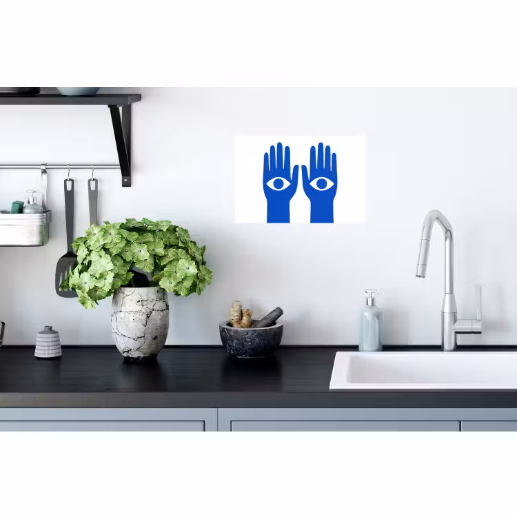Muursticker - Handen - Twee - Ogen - Blauw — 2