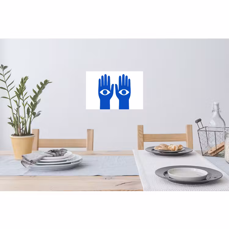 Muursticker - Handen - Twee - Ogen - Blauw — 3
