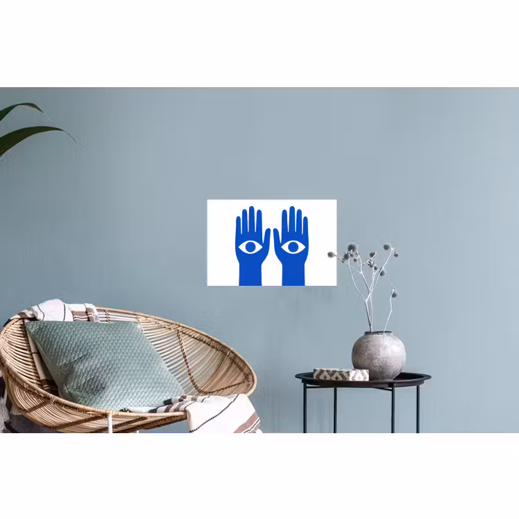 Muursticker - Handen - Twee - Ogen - Blauw — 4