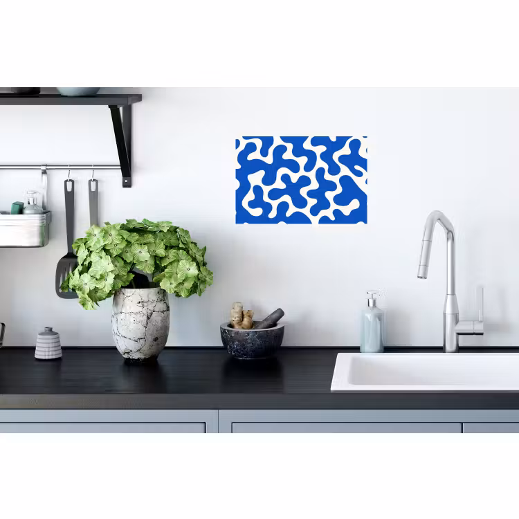 Muursticker - Vormen - Abstract - Blauw - Golven — 2