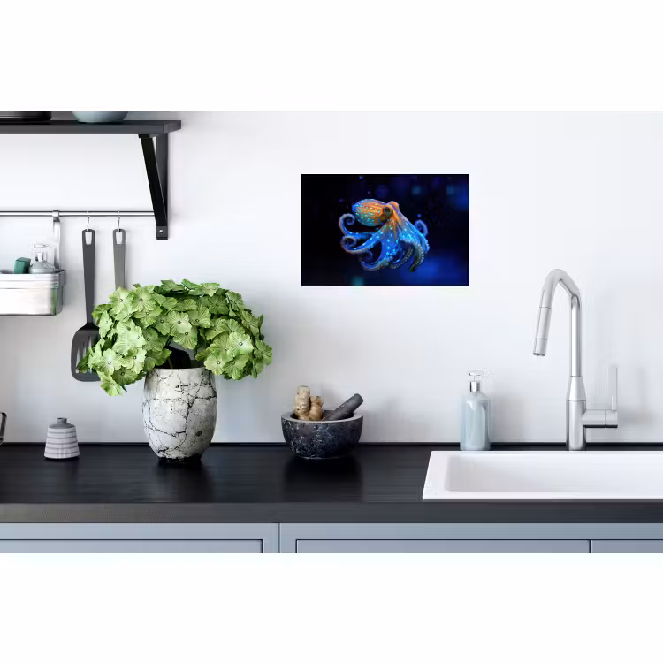Muursticker - Octopus - Stippen - Blauw - Zee — 2