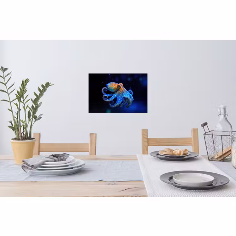 Muursticker - Octopus - Stippen - Blauw - Zee — 3