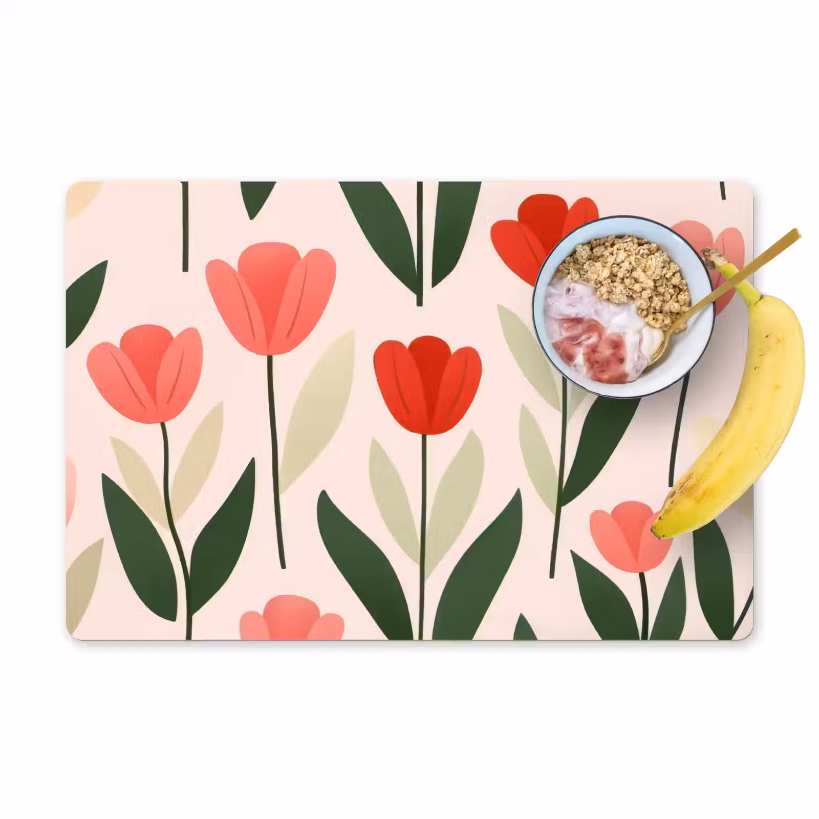 Placemat - 6 stuks - Tulpen - Modern - Roze — 1