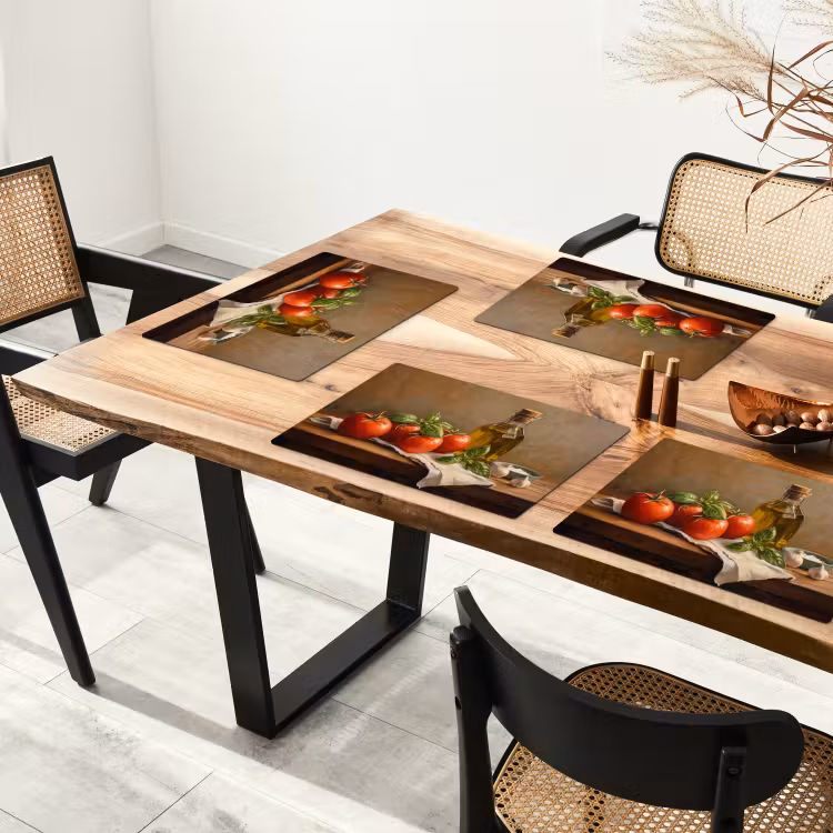Placemat - 6 stuks - Tomaten - Olijfolie - Stilleven — 3