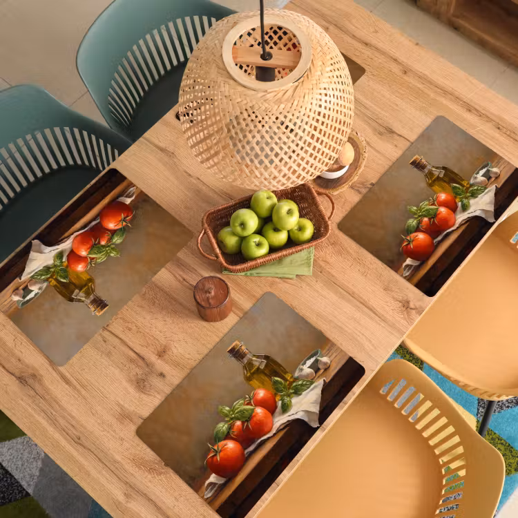 Placemat - 6 stuks - Tomaten - Olijfolie - Stilleven — 4