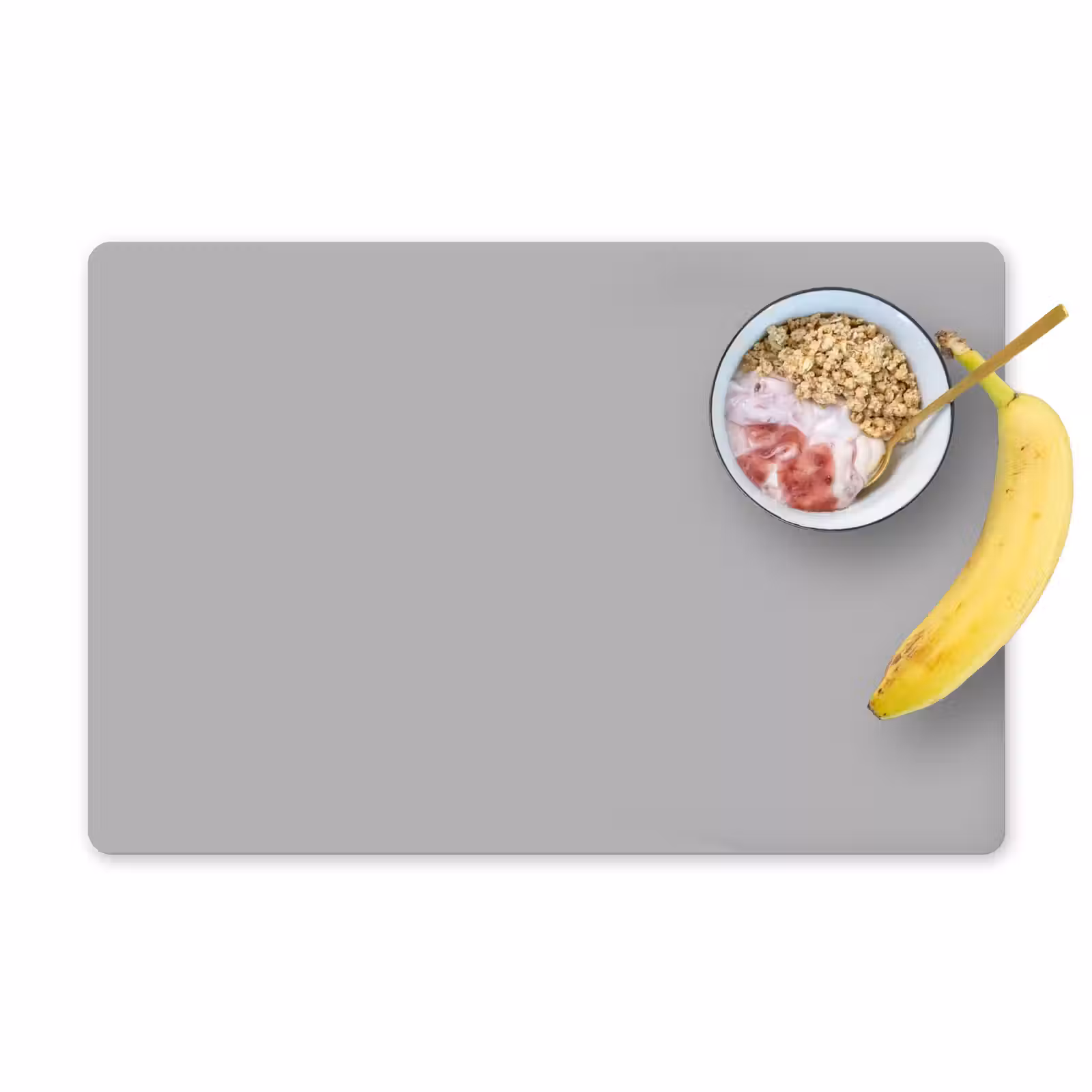 Placemat - 6 stuks - Grijs - Effen print — 1