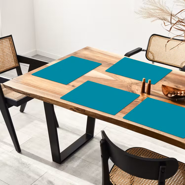 Placemat - 6 stuks - Blauw - Effen kleur — 3