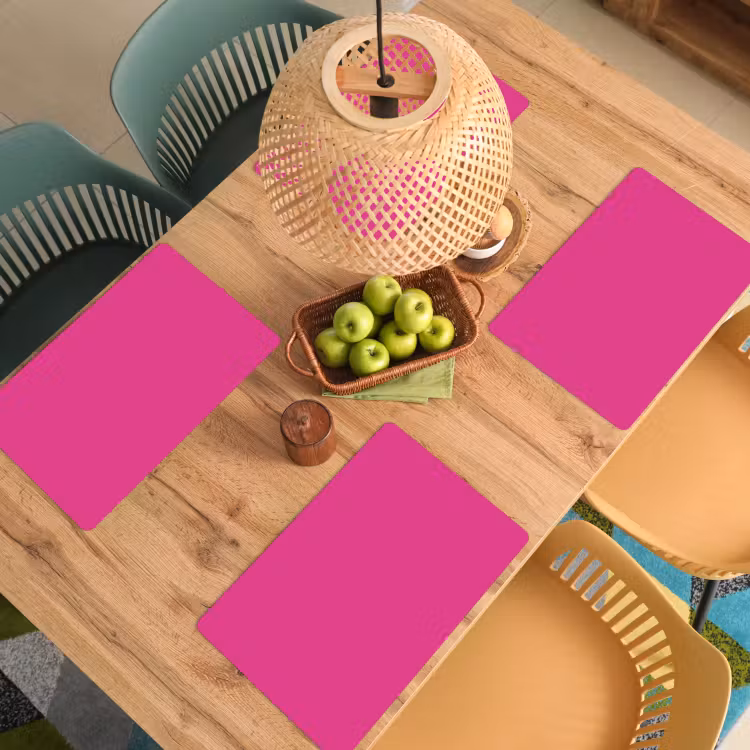 Placemat - 6 stuks - Fuchsia - Neon - Kleuren — 4