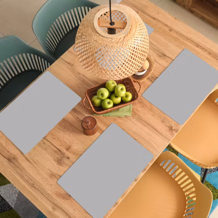 Placemat - 6 stuks - Grijs - Effen print — 4