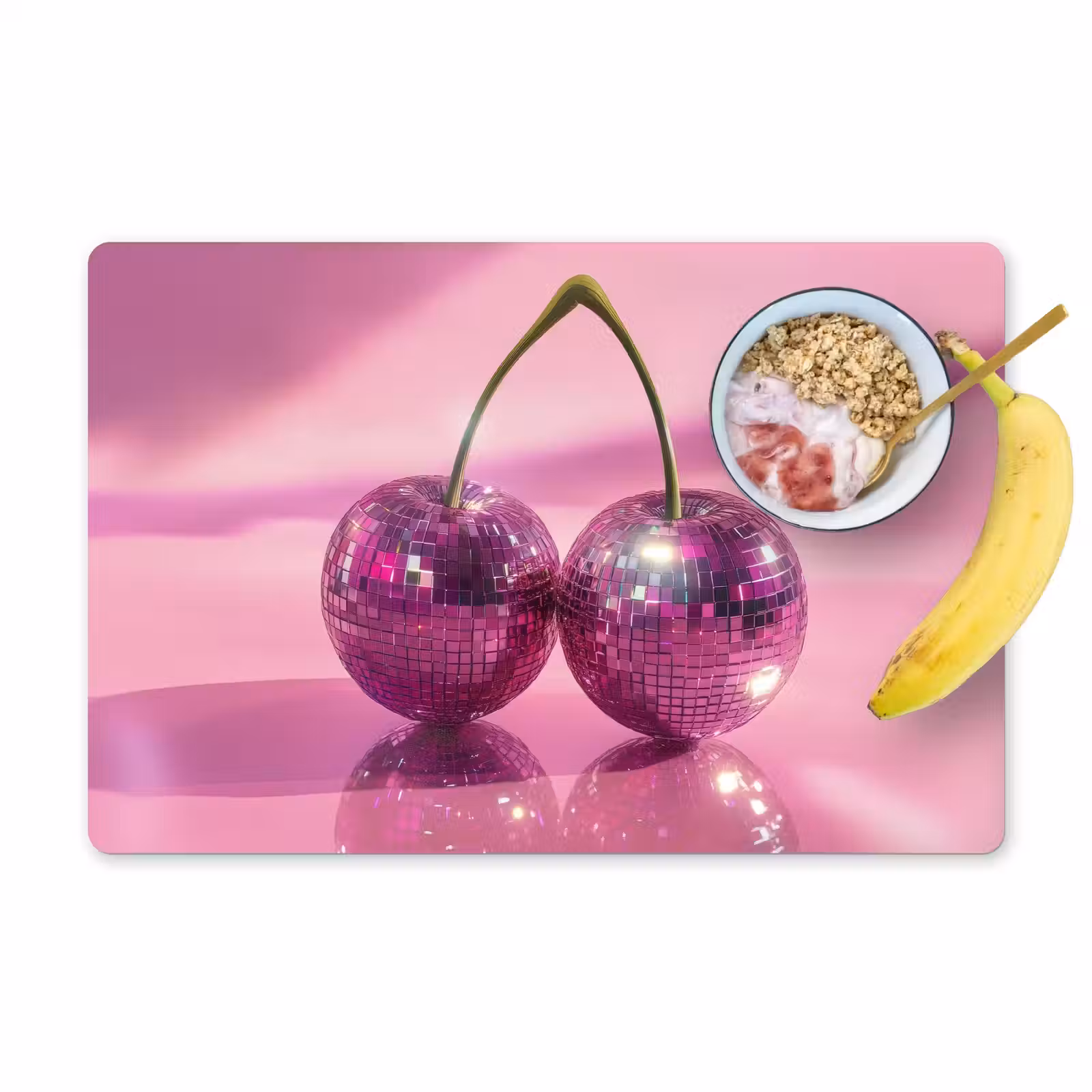 Placemat - 6 stuks - Glitter - Discobol - Roze - Kersen — 1
