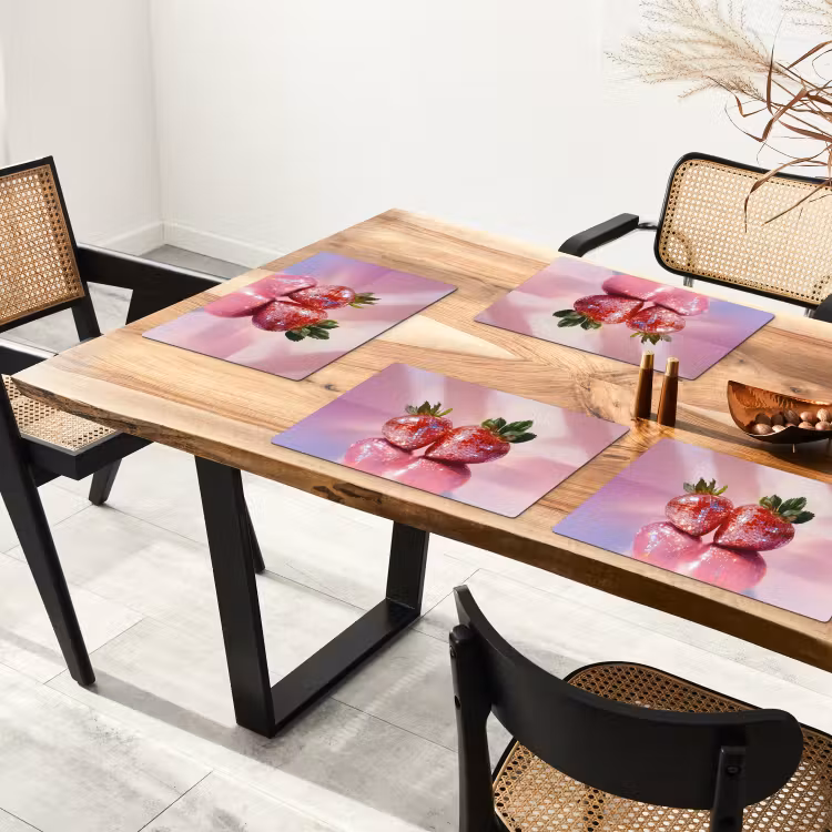 Placemat - 6 stuks - Disco - Fruit - Glitter - Strawberry — 3