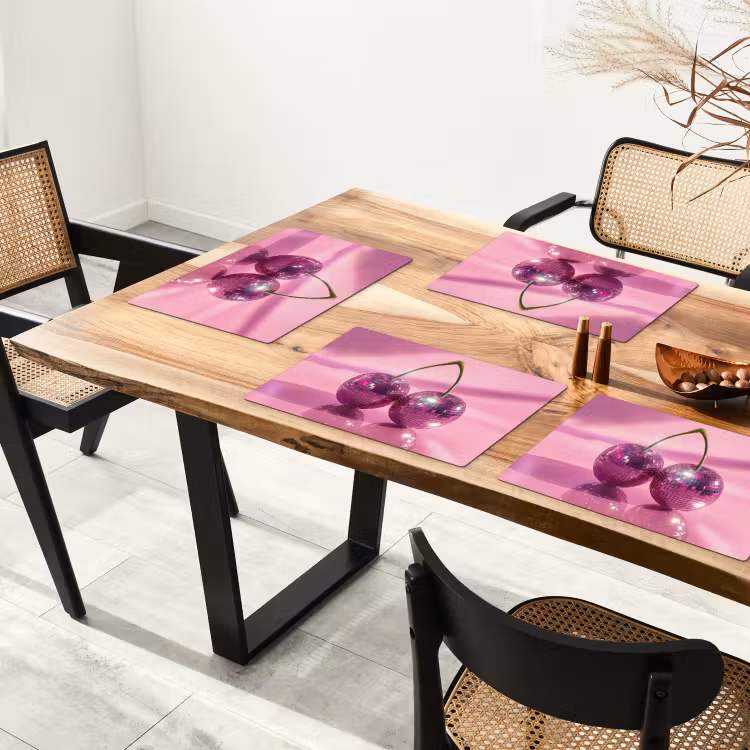 Placemat - 6 stuks - Glitter - Discobol - Roze - Kersen — 3