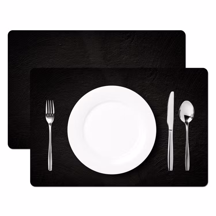Placemat - 6 stuks - Beton print - Industrieel - Zwart — 2