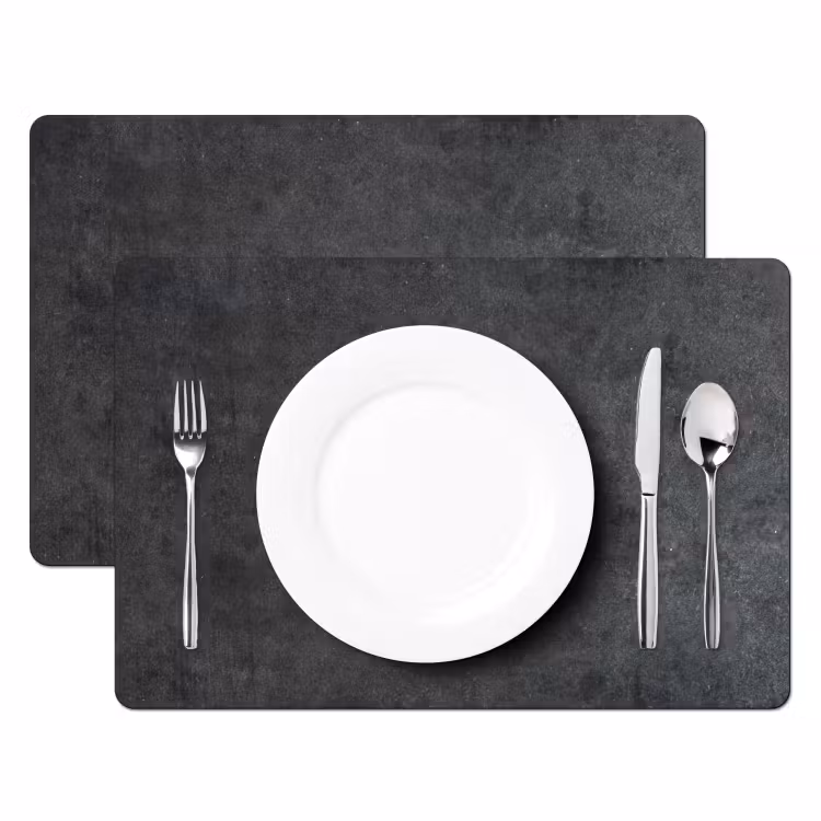 Placemat - 6 stuks - Industrieel - Leisteen - Grijs - Structuur - Beton — 2