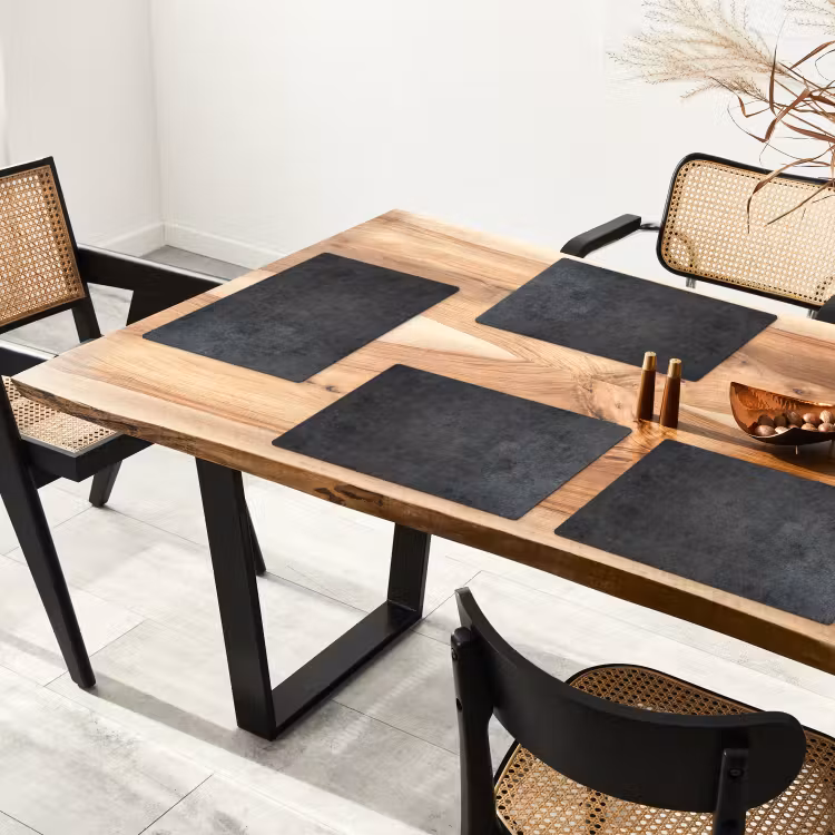 Placemat - 6 stuks - Industrieel - Leisteen - Grijs - Structuur - Beton — 3