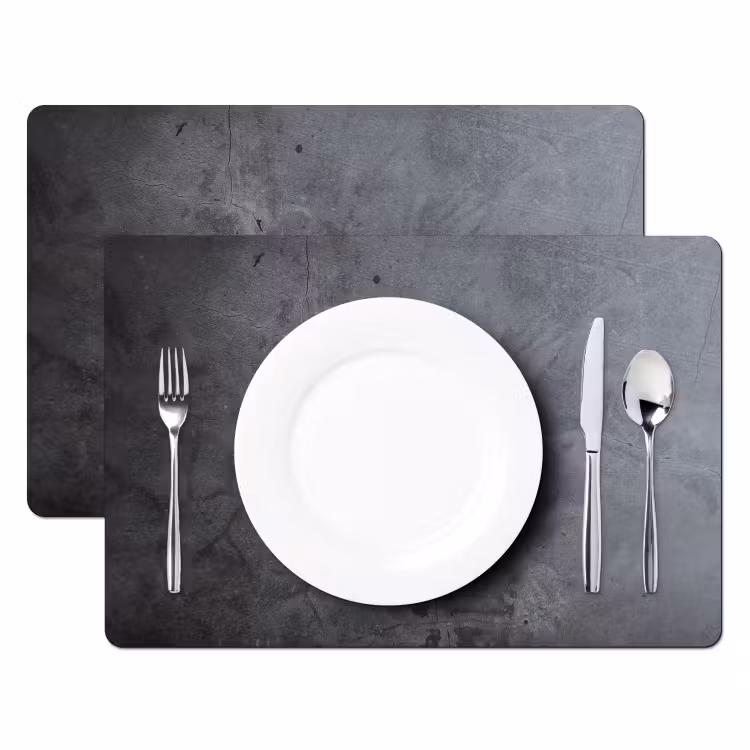 Placemat - 6 stuks - Industrieel - Beton - Grijs - Leisteen - Retro — 2