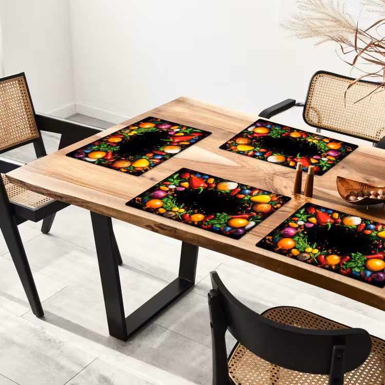 Placemat - 6 stuks - Groente - Graffiti - Kleurrijk - Koken - Abstract — 3