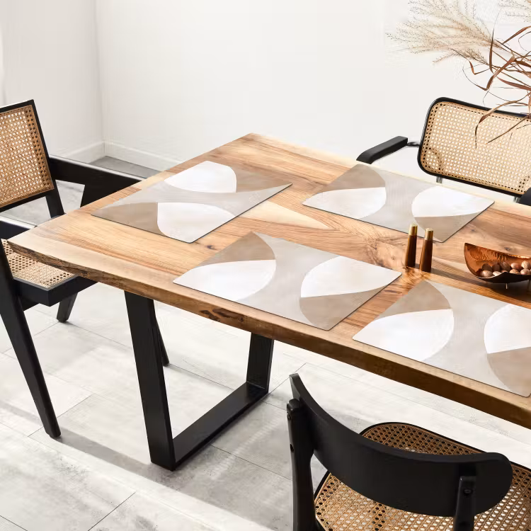 Placemat - 6 stuks - Bruin - Japandi - Abstract — 3