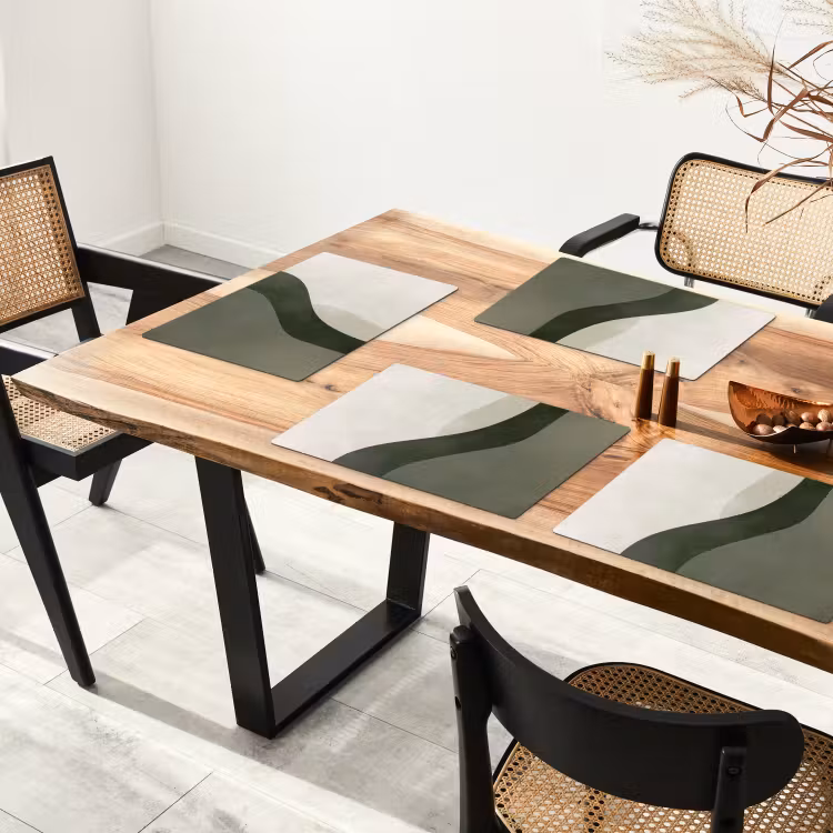 Placemat - 6 stuks - Japandi - Groen - Abstract - Modern — 3