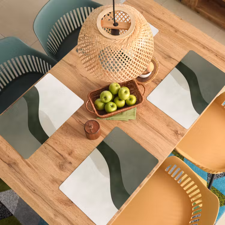 Placemat - 6 stuks - Japandi - Groen - Abstract - Modern — 4