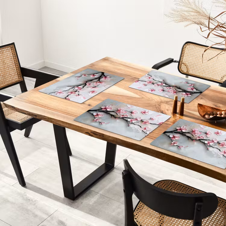 Placemat - 6 stuks - Bloesem - Kunstzinnig - Roze - Sakura — 3