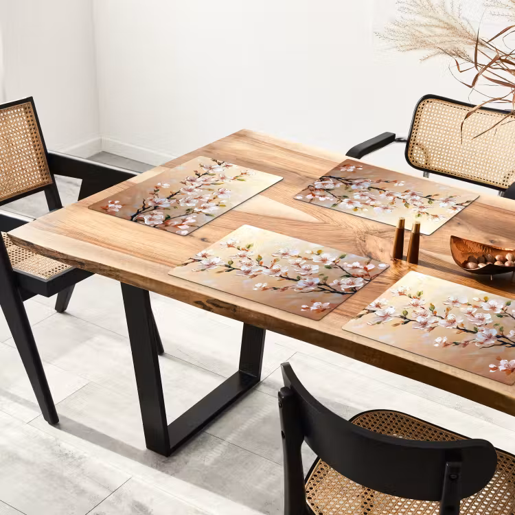 Placemat - 6 stuks - Bloesemtakken - Schilderachtig - Roze — 3