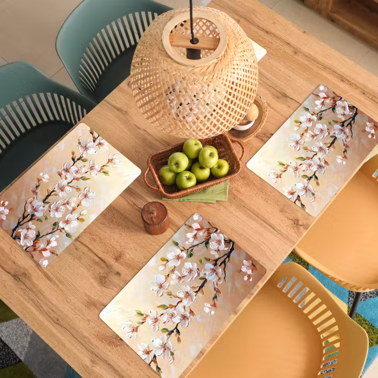 Placemat - 6 stuks - Bloesemtakken - Schilderachtig - Roze — 4