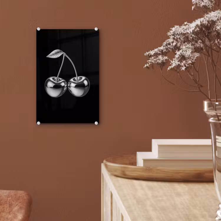 Glas schilderij - Kers - Luxueus - Metallic — 6