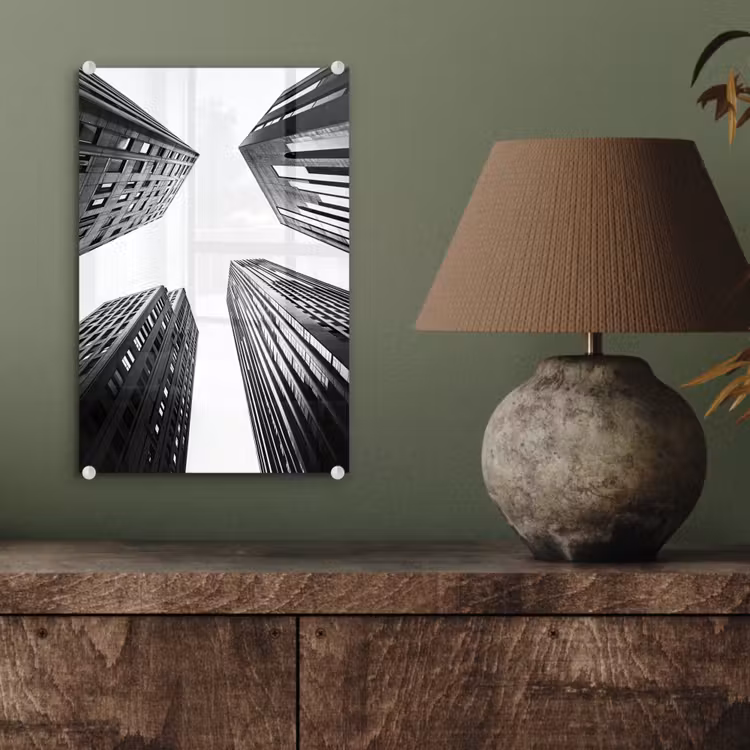 Glas schilderij - Gebouwen - Lucht - Zwart — 4